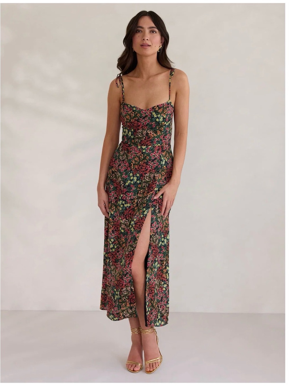 NWT Park & Fifth Willow Dress - Floral Tie-Shoulder Midi Dress in Valencia